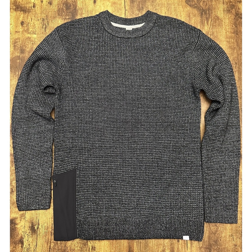 FWD Friday Sweater Mens M Charcoal Excellent Marled Knit Tech Pocket 72013F13